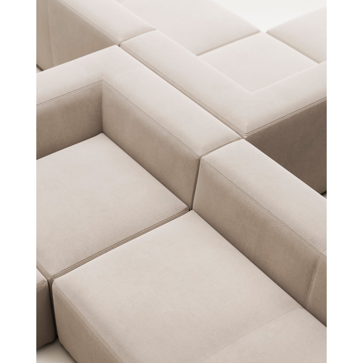 Диван угловой 6 местный Blok 320 x 320 cm бежевый