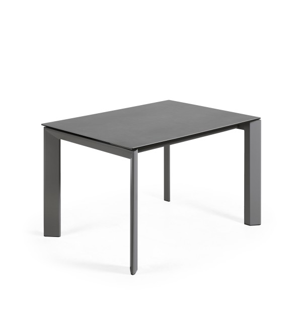 Стол раскладной Atta 120(180) x80 антрацит, керамика Vulcano Roca