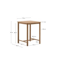 Sori Уличный стол из акации 78 x 78 см