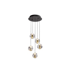 Люстра Zaria 5L- черный/золотой D30 DIM