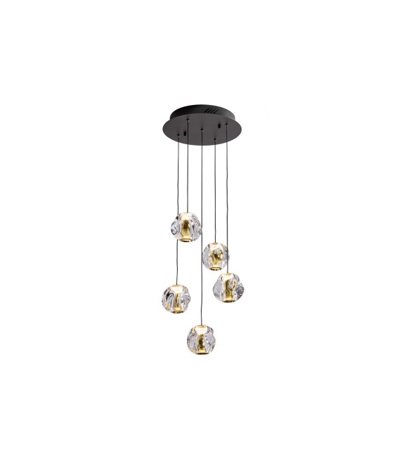 Люстра Zaria 5L- черный/золотой D30 DIM