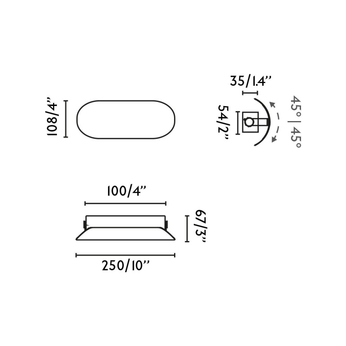 NOVO 250 Черный настенный светильник LED 5W 2700K