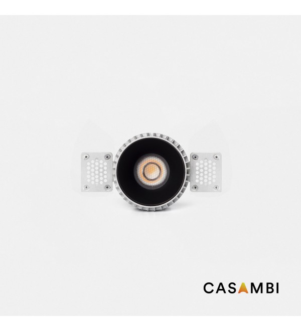 Tulipa Черный встраиваемый даунлайт без рамки 7W 24° 2700K CRI90 Casambi