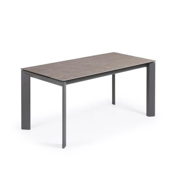 Стол Atta 160 (220) x90 антрацит, серый, керамика