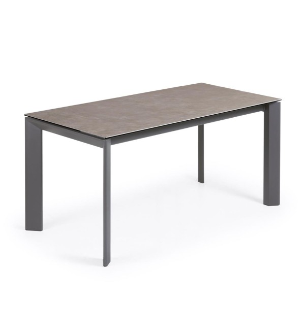 Стол Atta 160 (220) x90 антрацит, серый, керамика