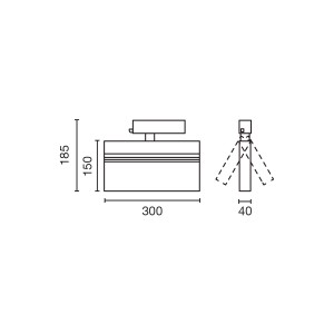 Трековый светильник BLIT 300mm белый BL 33W 2700K CRI90 BL CASAM