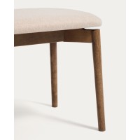Скамейка Evera из дубового шпона с отделкой под орех и коричневой синелью, 122 см