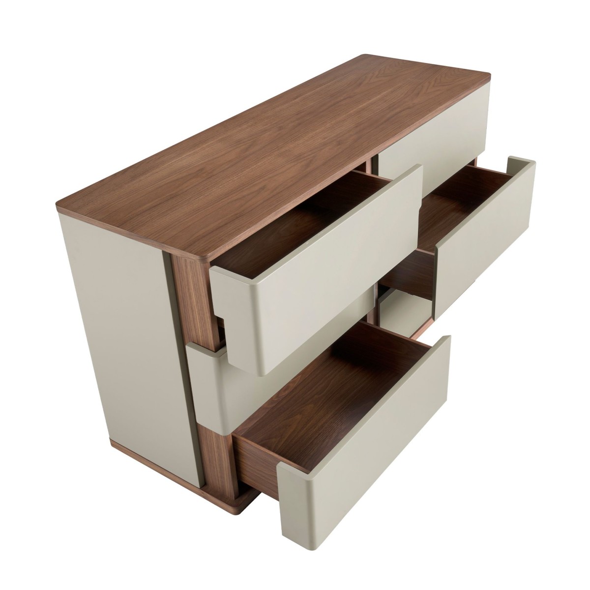 Комод 7168/MC2320DR из серого лака и орехового дерева