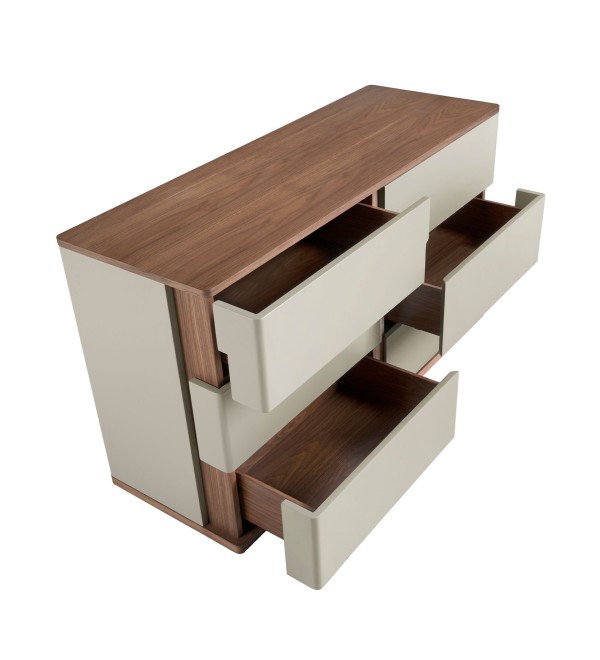 Комод  7168/MC2320DR из серого лака и орехового дерева
