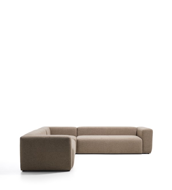 Угловой диван Blok из коричневой синели, 5 мест, 320 x 320 см