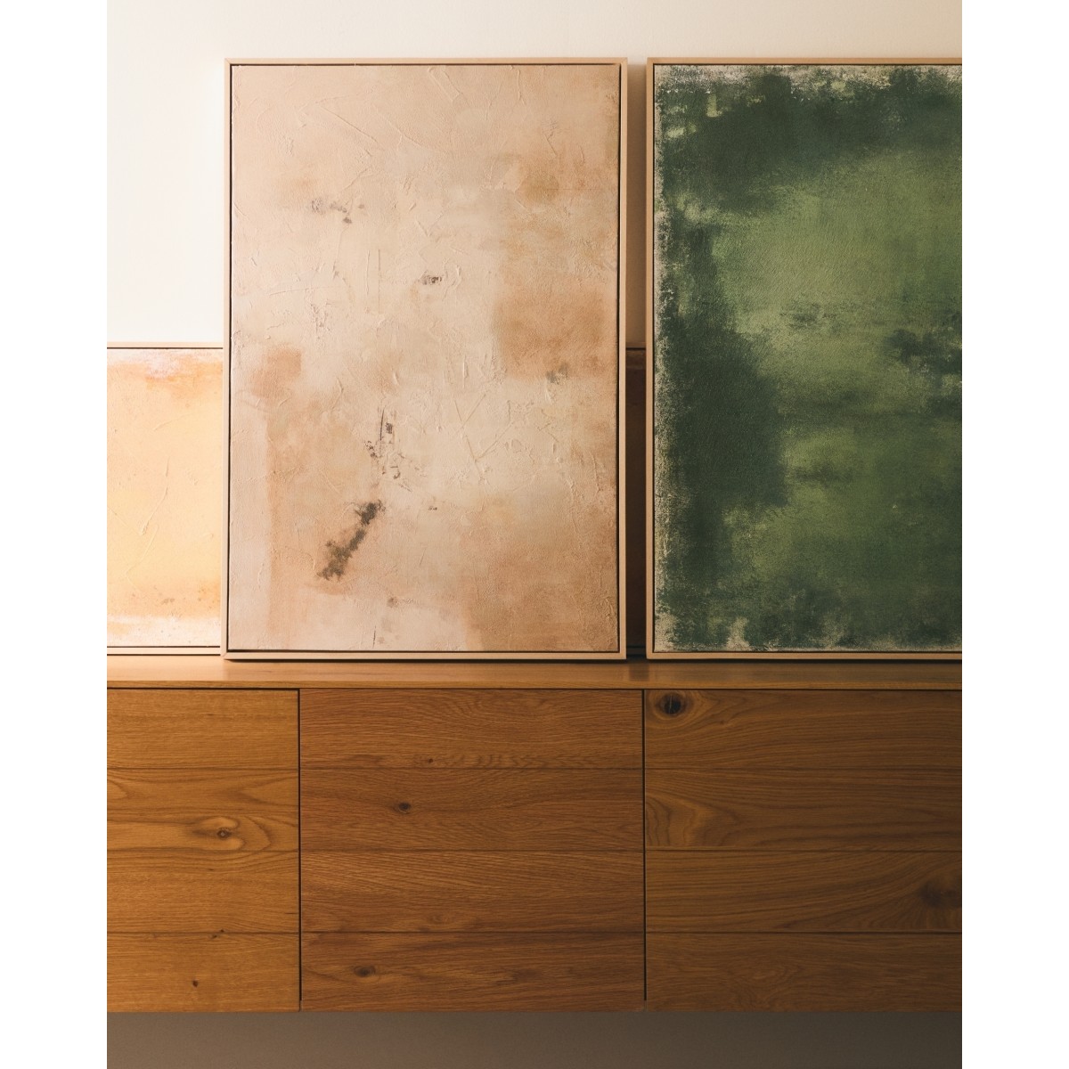 Абстрактная картина Selnar зеленая 60 x 90 см