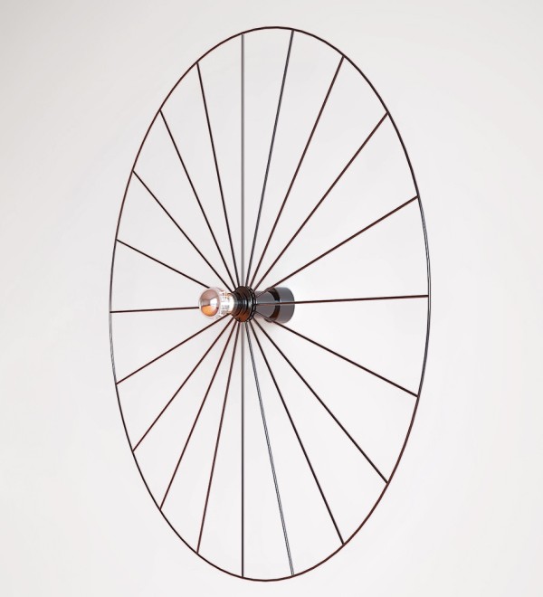 Бра Wheel 90 см черный + цоколь 25 см черный