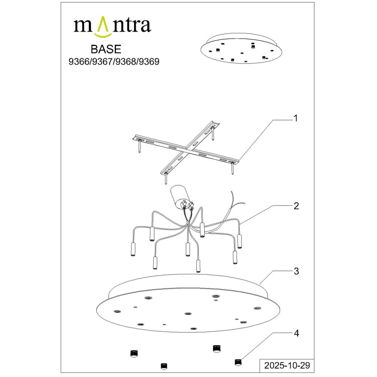 9366+9235 (8L) Подвесная люстра MANTRA BOOMERANG
