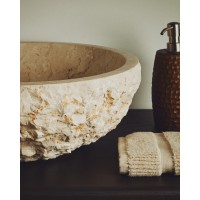 Раковина Orvane из бежевого мрамора Ø 40 см