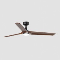 Потолочный вентилятор HEYWOOD L Ш1320 черный/орех 3P LED 10W TUYA