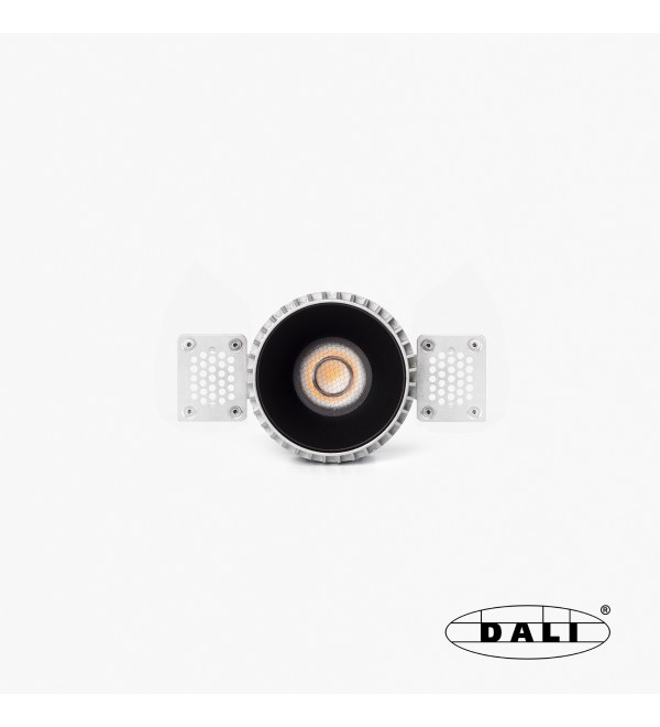Tulipa Черный встраиваемый даунлайт без рамки 7W 24° 3000K CRI90 DALI