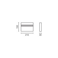 BLIT Бра 210mm 20W 3000K CRI90 белый CASAMBI