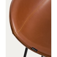 Барный стул Zahara из коричневой экокожи с черными стальными ножками, 76 см