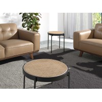 Приставной столик 2109/TT-S186 из ротанга и черной стали
