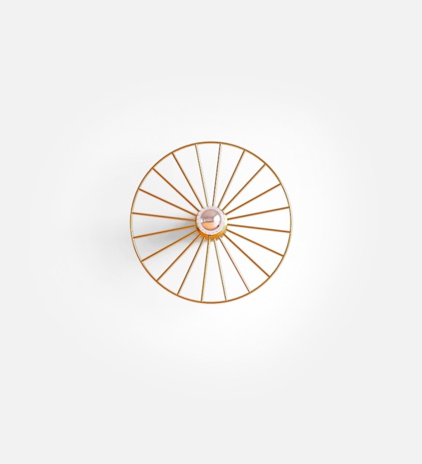 Бра Wheel 30 см золотой + цоколь 5 см золотой