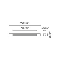 Бра KIVA 900 черный LED 14W 2700K