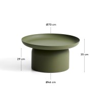Уличный столик Arcola из зеленого алюминия, диаметр 70 см
