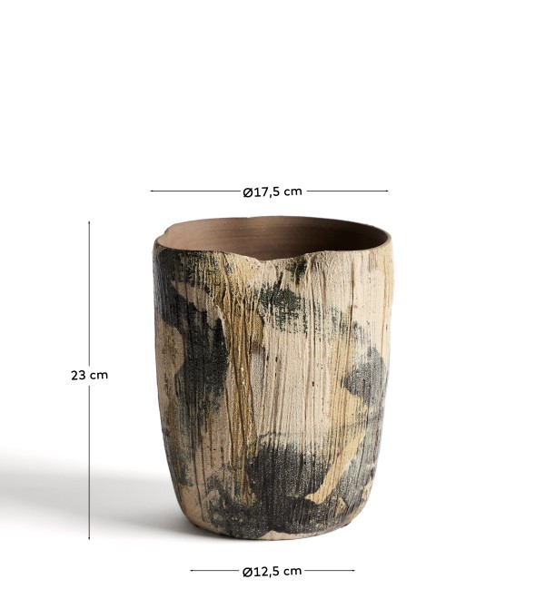 Коричневая керамическая ваза Dirva, 23 см