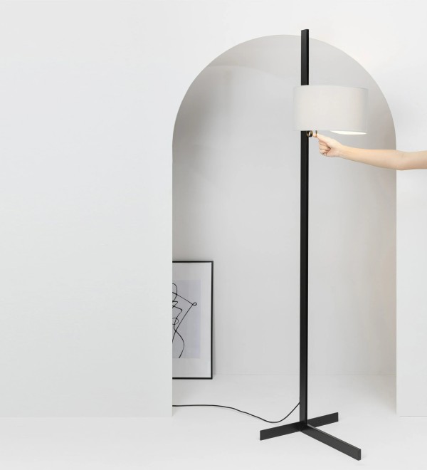Торшер Stand Up черного и серого цвета E27 20W