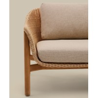 Двухместный диван Galea из тикового дерева и синтетического ротанга 170,5 см