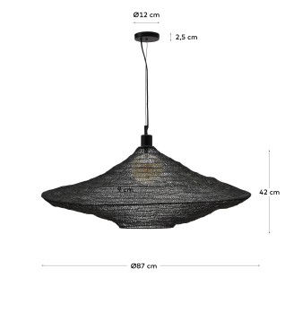 Makai Металлический подвесной светильник с черной отделкой Ø 87 см