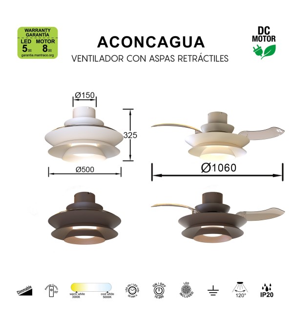 9522 Люстра потолочная-вентилятор ACONCAGUA
