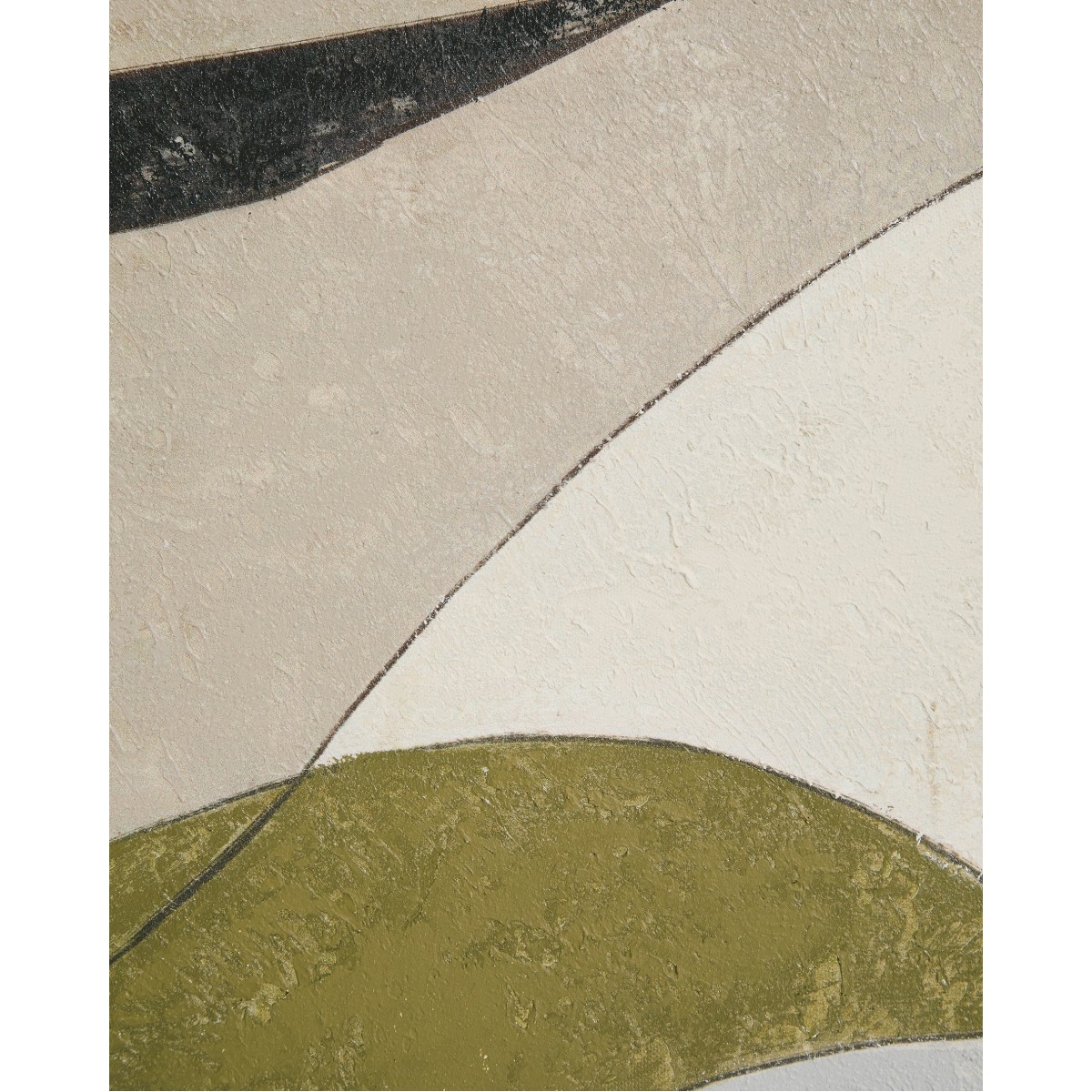 Абстрактный холст Marvilo серо-горчичного цвета 60 x 90 см
