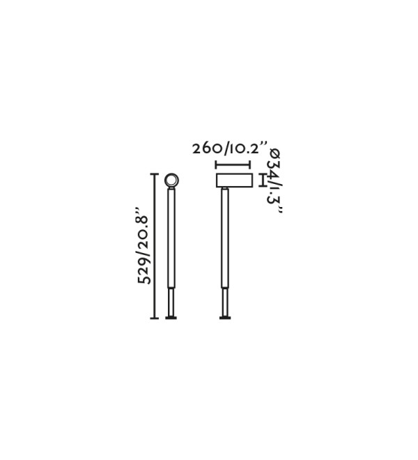 Уличный светильник SAU XS 262 PROY/ESTACA черный LED 2,5W 3000K 30є 24