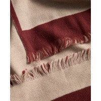 Двусторонний шерстяной плед Orlet бордового и бежевого цвета, 130 x 170 см