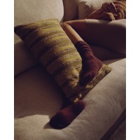 Чехол для подушки Dorevi из жаккарда в зеленую полоску 40 x 60 см