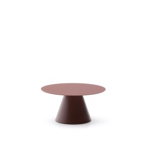 Журнальный столик Wilshire из стекла и стали терракотовый Ø80cm