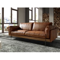 Диван 3-местный 6223 SL из табачно-коричневой кожи
