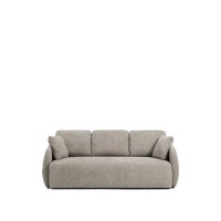 Трехместный диван-кровать Laira из бежевой синели, 218 см