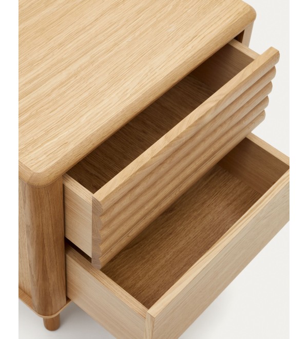 Lenon Тумбочка с 2 ящиками из шпона дуба 50 x 55 см