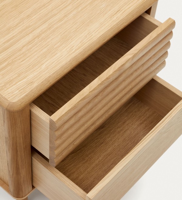 Lenon Тумбочка с 2 ящиками из шпона дуба 50 x 55 см