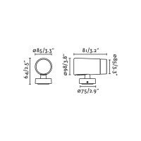 Проектор PUK черный Ш85 LED 25W 3000K 15°
