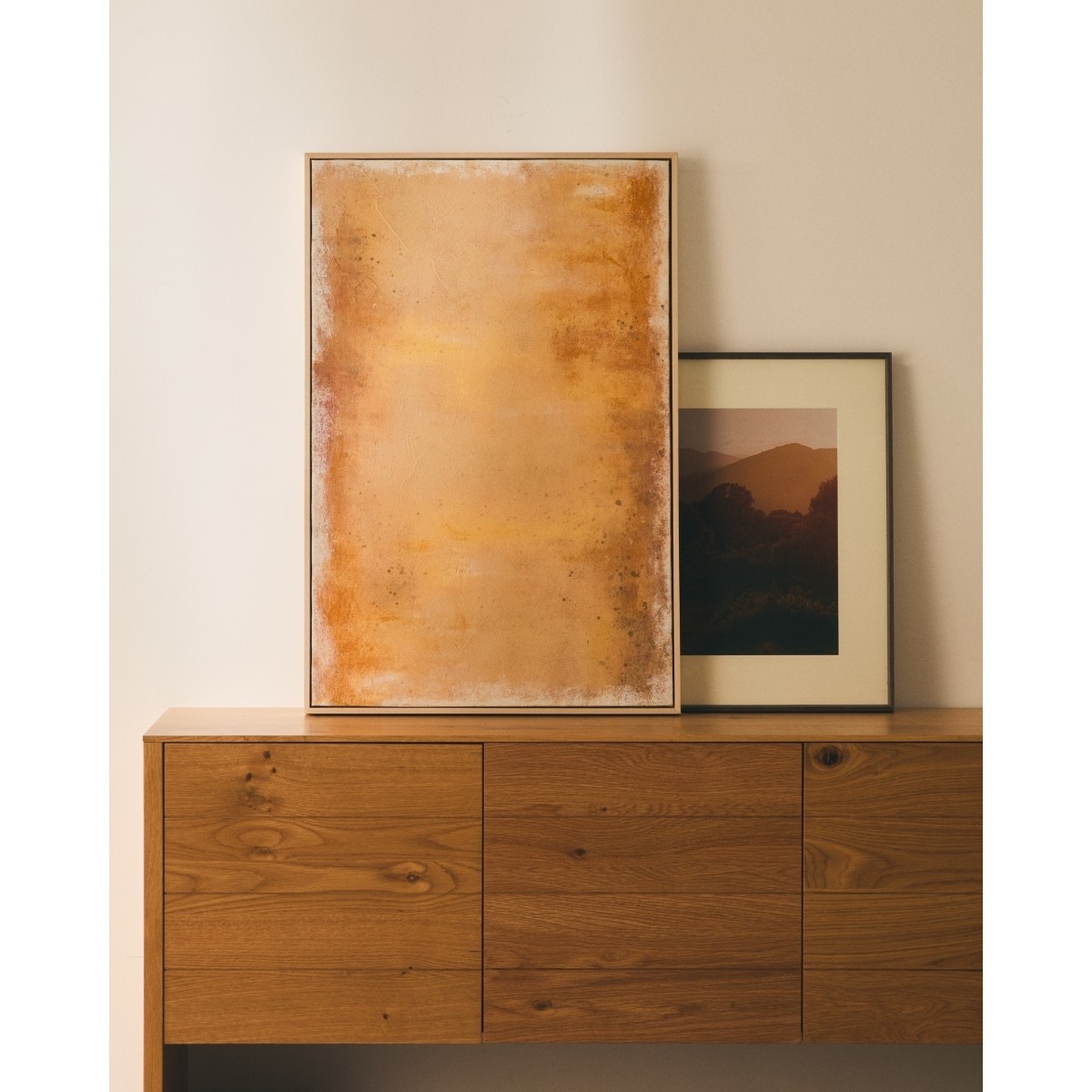 Абстрактная картина Selnar желтая 60 x 90 см