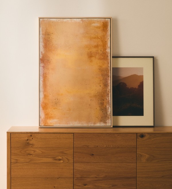 Абстрактная картина Selnar желтая 60 x 90 см