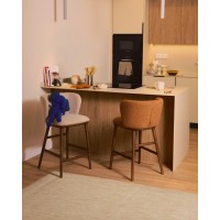 Жаккардовый шерстяной ковер Dalena в бежевую полоску 230 x 160 см