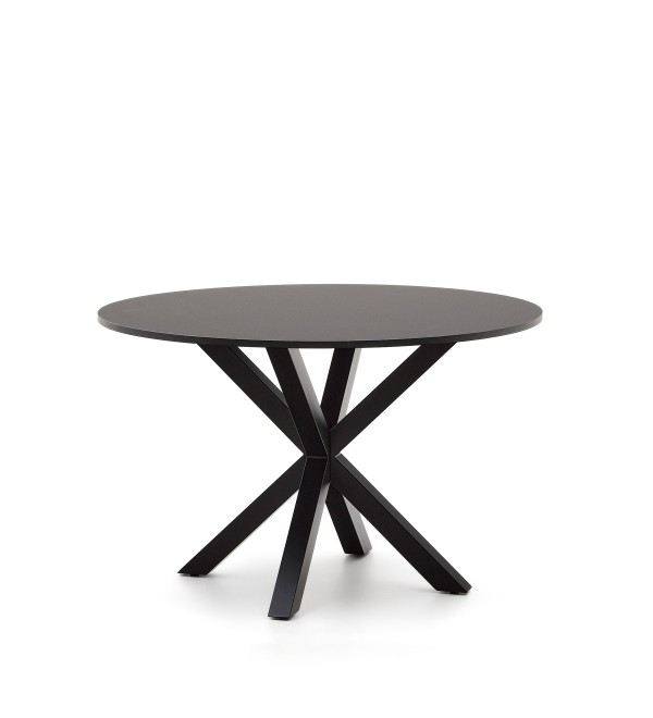 ARYA Круглый Ø 119 cm MDF стол со стальными черными ножками 