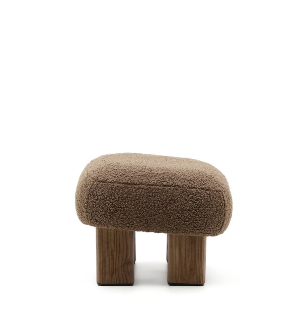 Пуф Cabana Taupe Boucle с ножками в отделке орех 65x55,4 