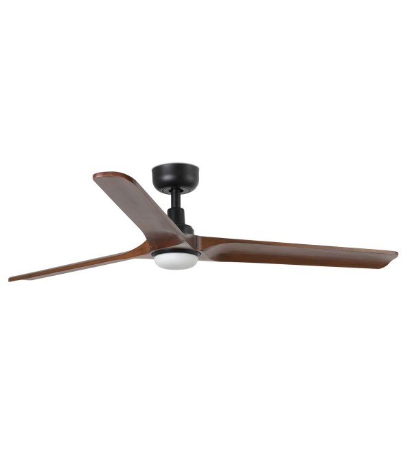 Вентилятор HEYWOOD L Ш1320mm черный / темное дерево 3P LED 10W CCT