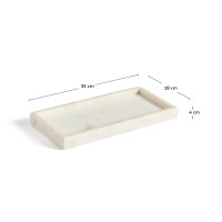 Поднос Serela из белого мрамора 35 x 18 см