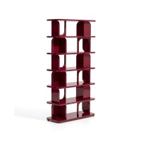 Стеллаж Aduma из МДФ с глянцевой бордовой лакированной отделкой, 100 x 187 см