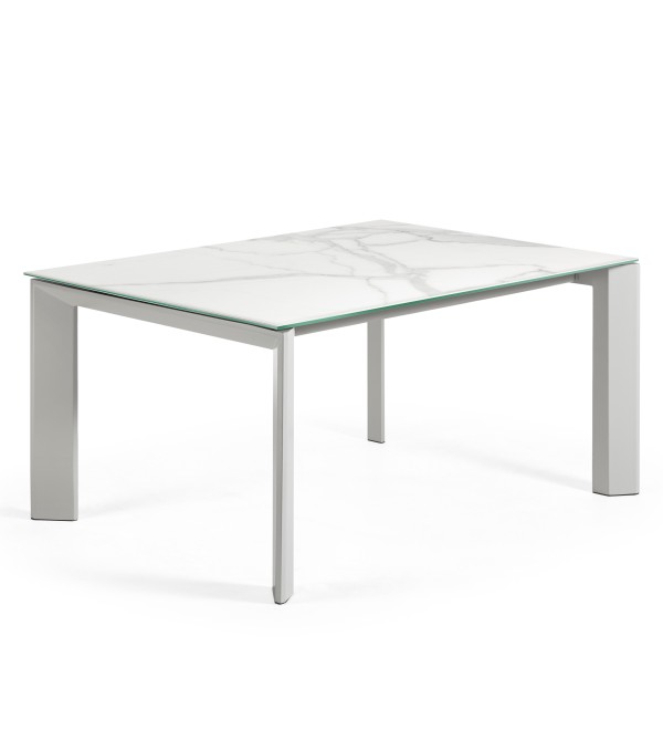 Стол Atta 160 (220) x90 керамика белый